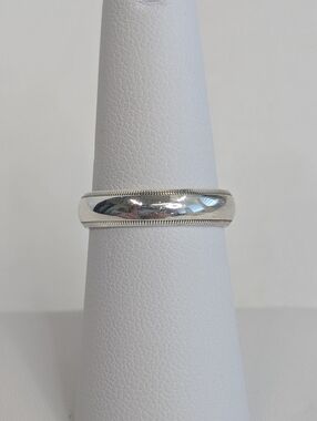 Sterling Silver Milgrain Edge Dome Band 6.5 - Classic Silver Ring